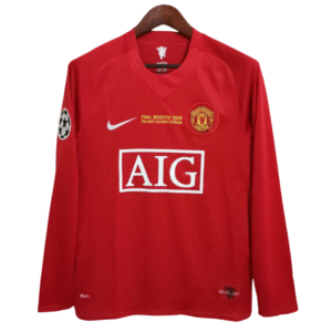 Camiseta Retro Manchester United 07/08 – Edición Final Champions League (Manga larga)